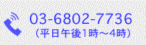03-6802-7736（平日午後1時～4時）